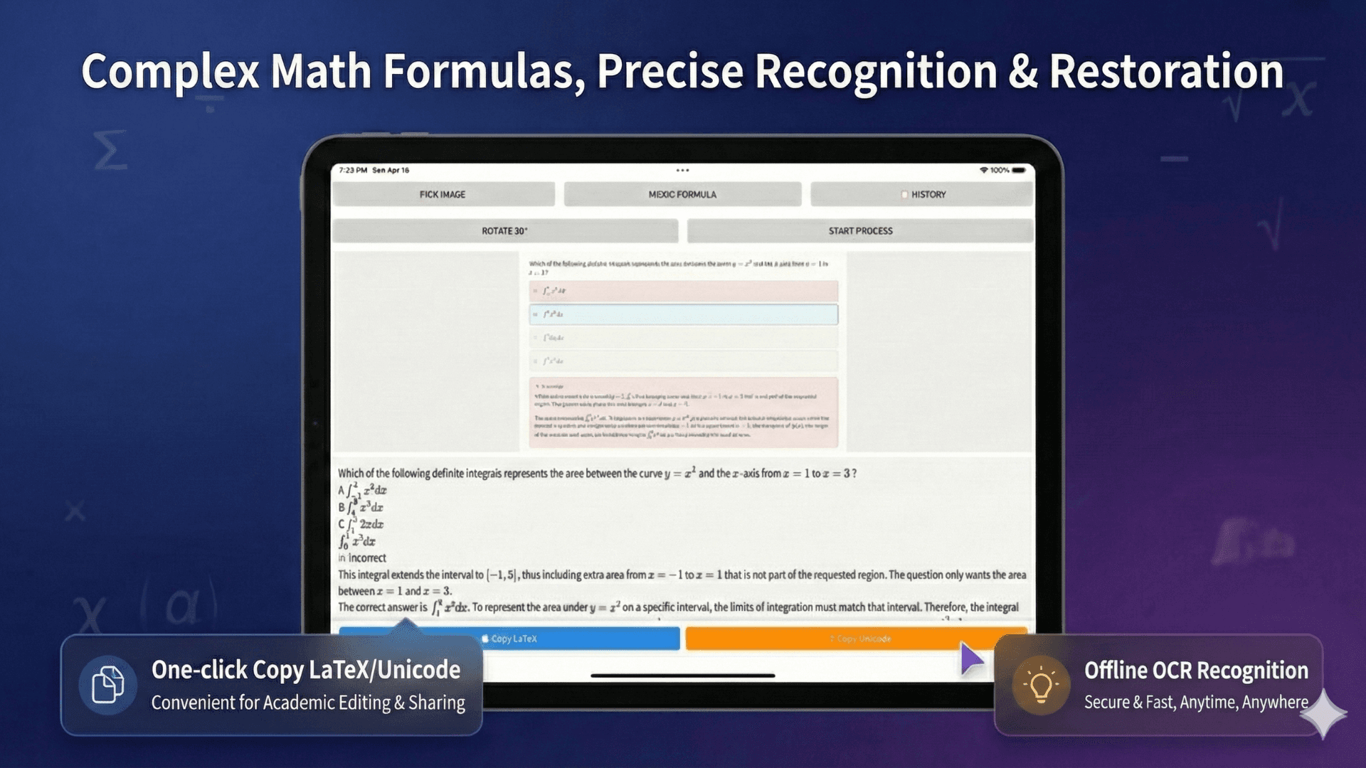 Tablet formula recognition showcase